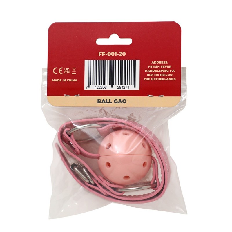 Pink Perforated Gag - Adjustable - FETISH FEVER