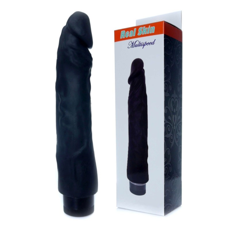 Real Black Skin TPE Vibrator 22,5x4cm