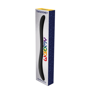 Twoooney Black - Doppel Silikon Dildo 35x3cm 2