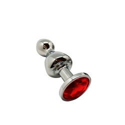 Lollypop S Rot Doppelkugel Metallstecker 8,5x2,8cm