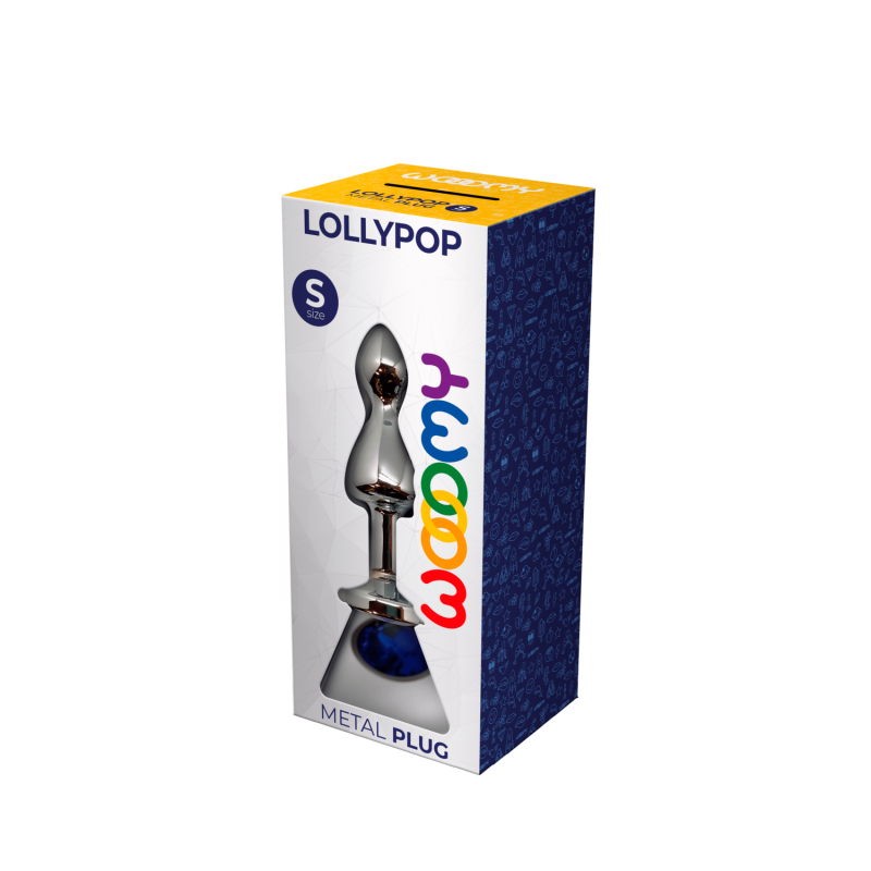 Lollypop S Blue Double Metal Ball Plug 8.5x2.8cm