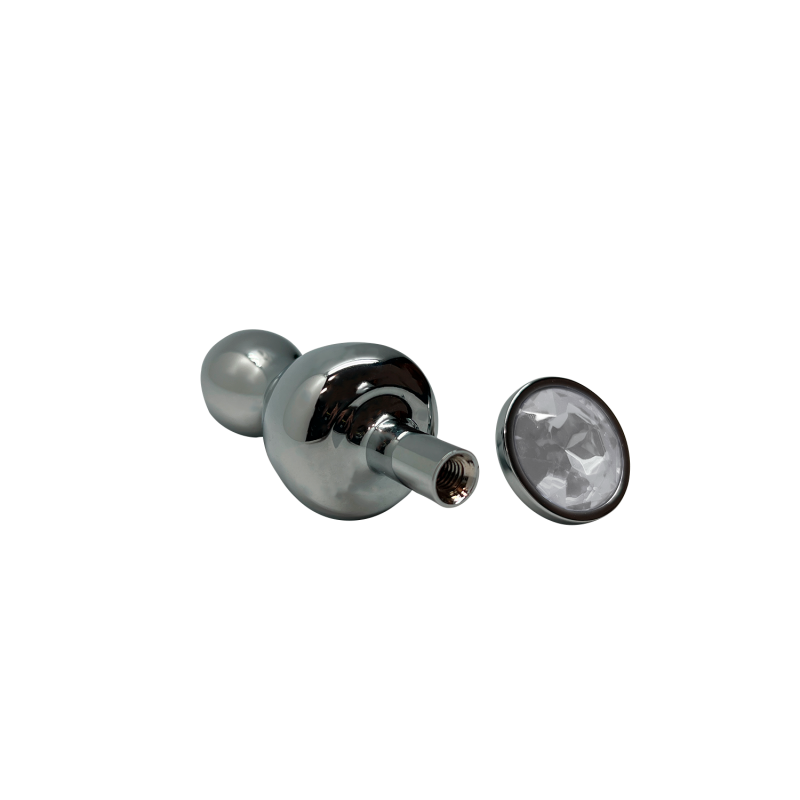 Lollypop L White Double Metal Ball Plug 10.5x3.5cm
