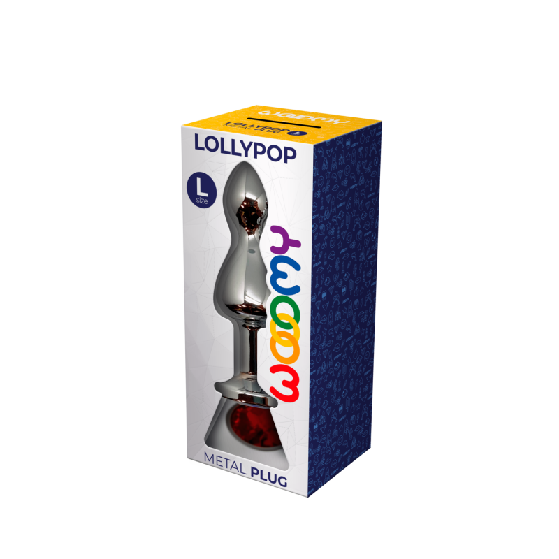 Lollypop L Bouchon à bille double en métal rouge 10,5x3,5 cm