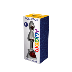 Lollypop L Red Double Metal Ball Plug 10.5x3.5cm