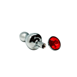 Lollypop L Rot Doppel Metall Kugelstecker 10,5x3,5cm