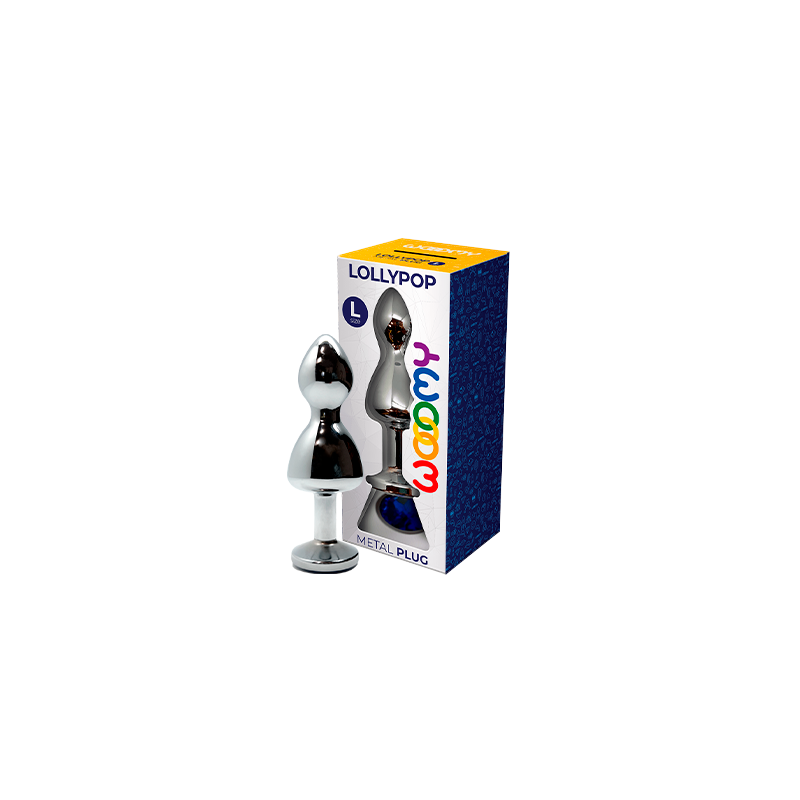 Lollypop L Blau Doppel Metall Kugelstecker 10,5x3,5cm
