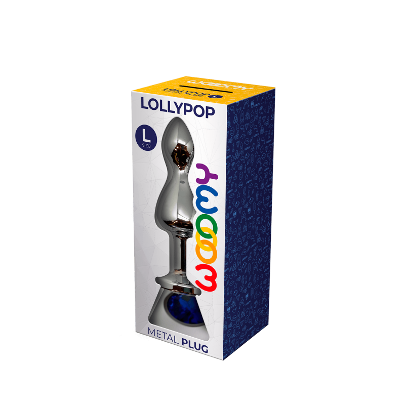Lollypop L  Azul Plug de Doble Bola de Metal 10,5x3,5cm