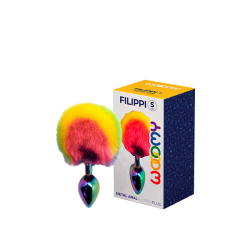 Filippi S Metal Plug Cauda Coelho 7x2,8cm Orgulho Arco-íris