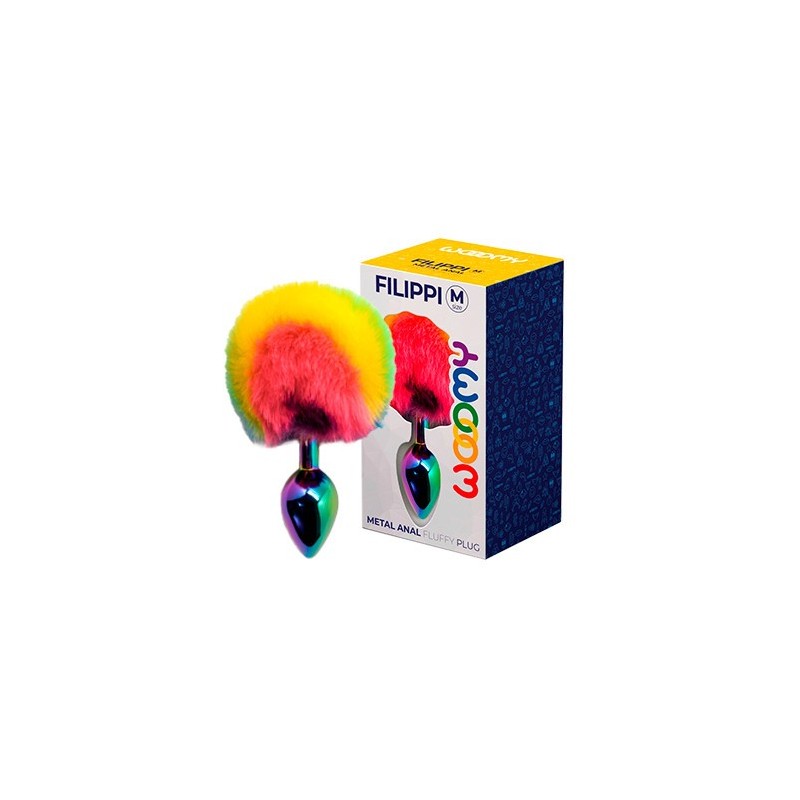 Filippi  M Plug de Metal Cola Conejo 8x3,4cm Orgullo Arco Iris