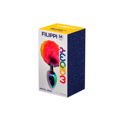 Filippi M Metal Plug Cauda Coelho 8x3.4cm Orgulho Arco-íris