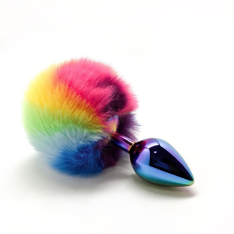 Filippi M Metal Plug Tail Rabbit 8x3.4cm Rainbow Pride