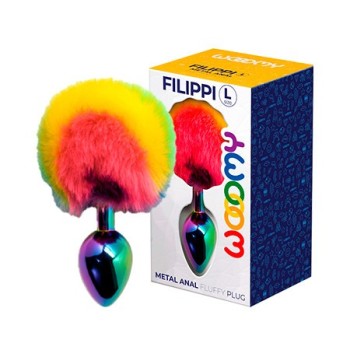 Filippi L Metall Plug Tail Kaninchen 9x4cm - Rainbow Pride 2