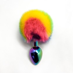 Filippi L Metal Plug Cauda Coelho 9x4cm - Rainbow Pride