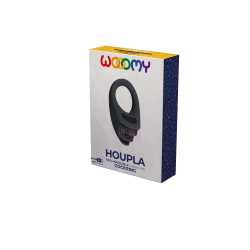 Houpla  Anilla Vibradora Recargable 10 modos Silicona Negra