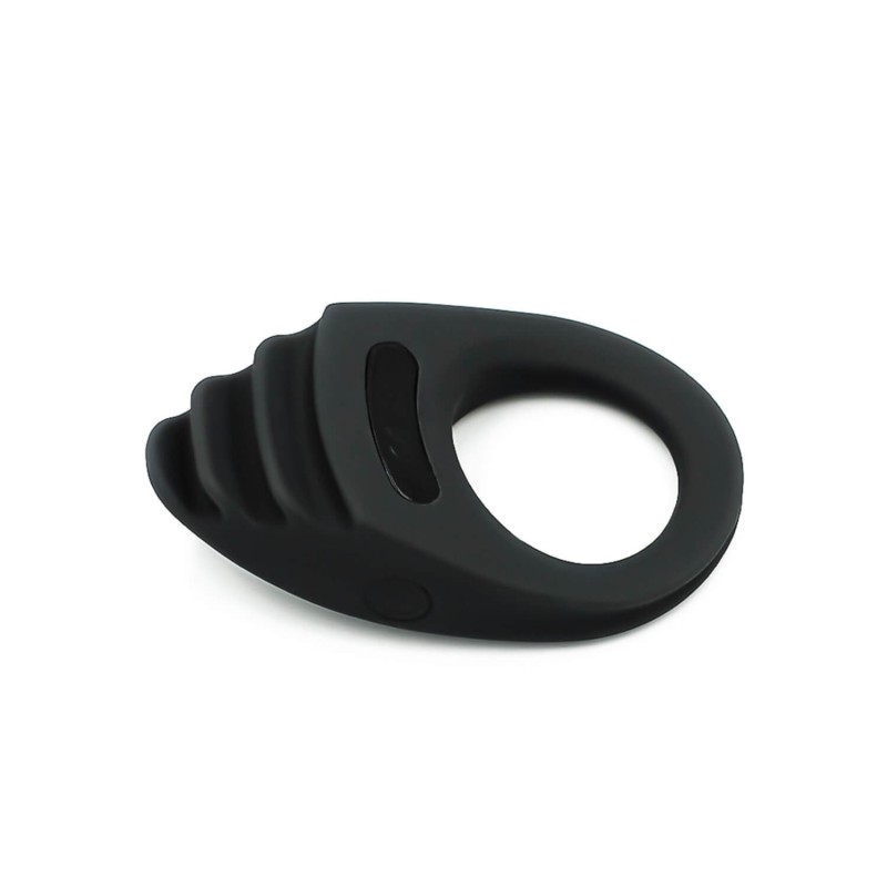 Houpla  Anilla Vibradora Recargable 10 modos Silicona Negra