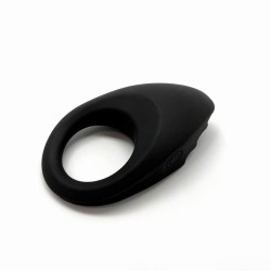 Houpla  Anilla Vibradora Recargable 10 modos Silicona Negra