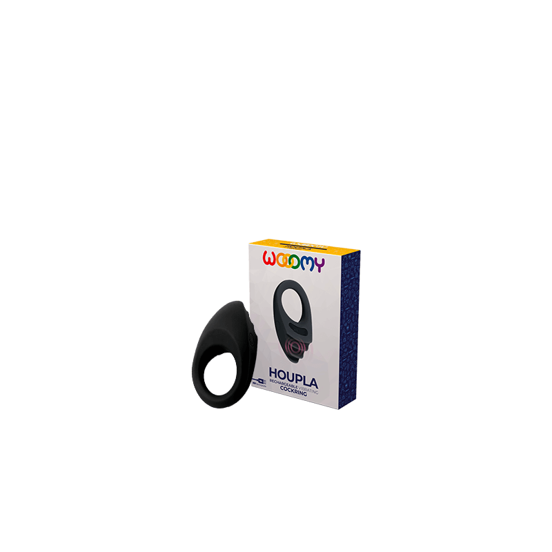Houpla Anello Vibrante Ricaricabile 10 Modalità Silicone Nero