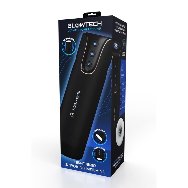BLOWTECH APERTADO GRIP ACARICIANDO MÁQUINA Up&Down -vertical mov-, Sucção, Vibração, Calor