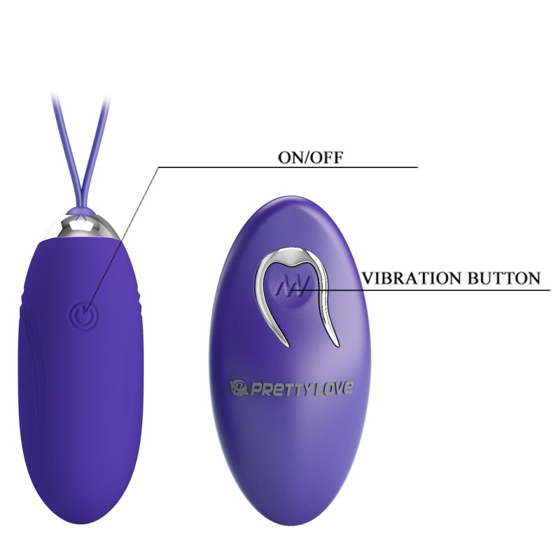 Vibrador de ovo sem fio recarregável 12 modos Jenny Youth Pretty Love