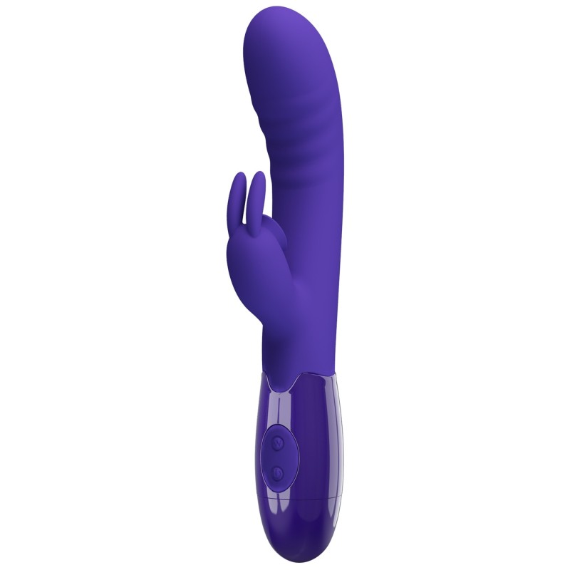 Cerberus Youth Vibrador Conejito Doble Recargable 30 modos mini lengua Licking