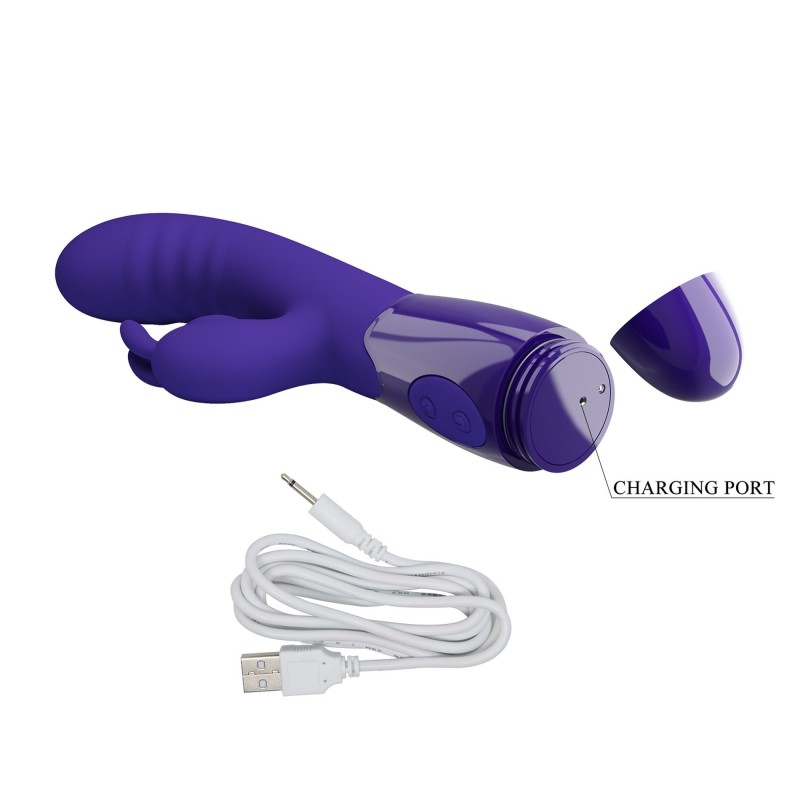 Vibromasseur Cerberus Youth Double Bunny Rechargeable 30 Modes Mini Léchage de Langue