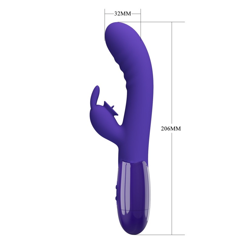 Vibromasseur Cerberus Youth Double Bunny Rechargeable 30 Modes Mini Léchage de Langue