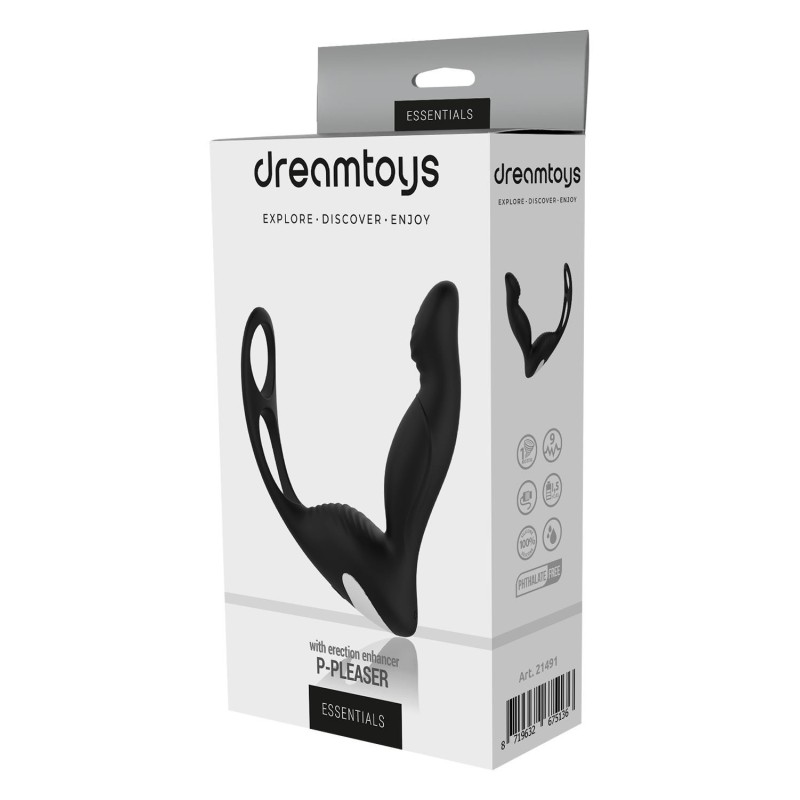 P-PLEASER 9 Modes Vibration Prostate with Double Ring, Rechargeable - CHEEKY LOVE