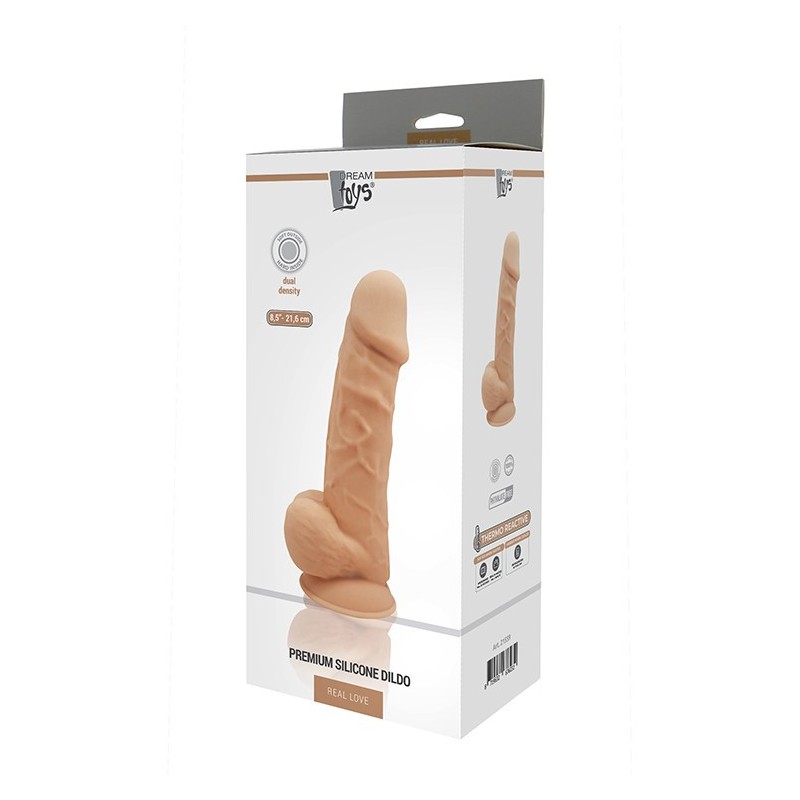 Dildo de silicone premium com testículos de 21,6 cm (8,5 polegadas) - BOX
