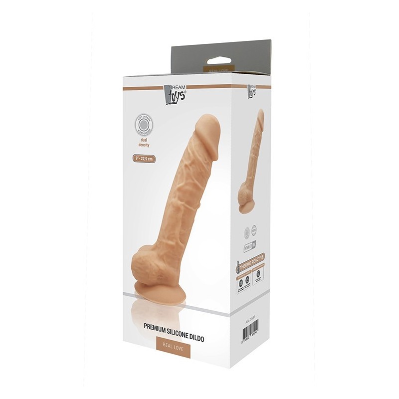Premium Silicone Dildo with Testicles 9 Inch (22.9cm) - BOX