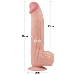 Dildo king size con pelle scorrevole 12 pollici (31 cm)