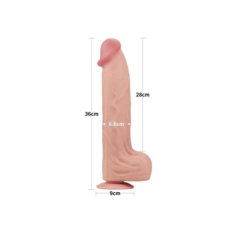 Dildo King Size con Pelle Scorrevole 14 pollici (36 cm)