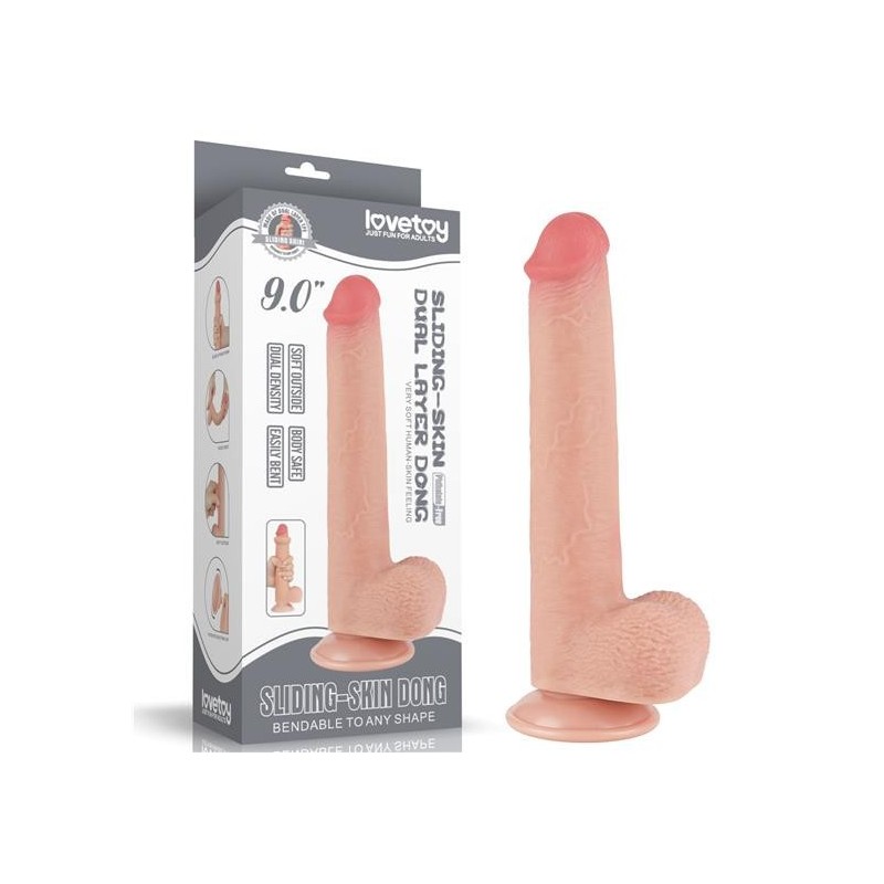 Dildo con pelle - Pelle scorrevole 9 pollici (22x3,7 cm)