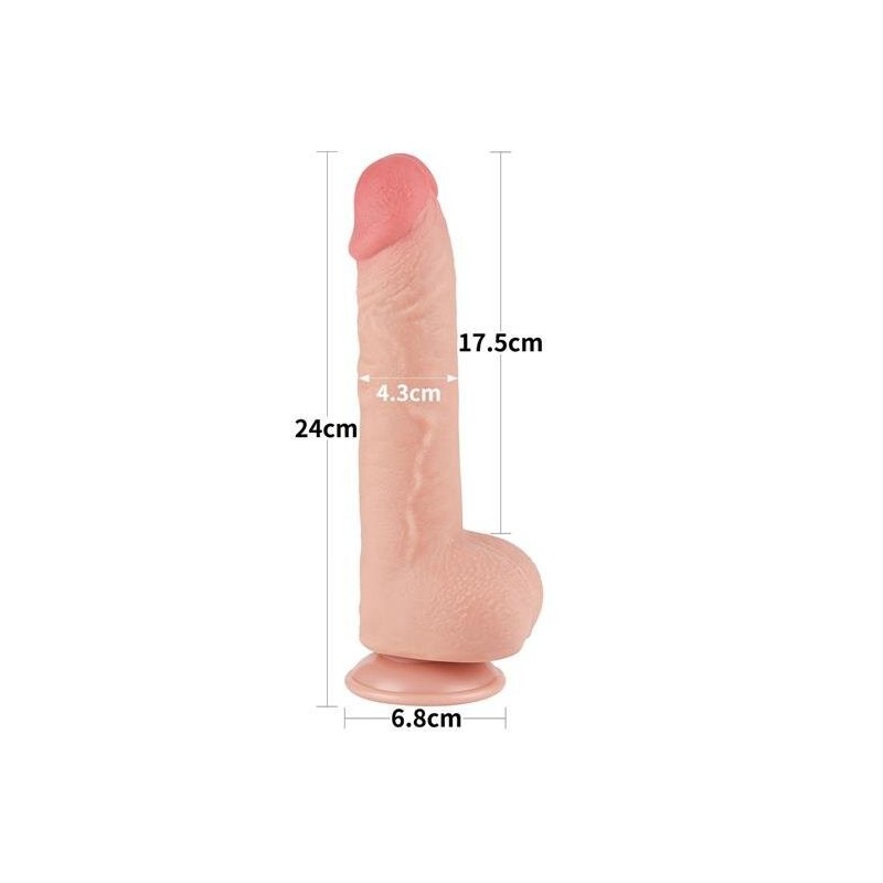 Dildo con pelle - Pelle scorrevole 9,5 pollici (24x4,3 cm)