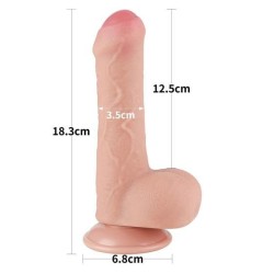 Dildo de pele deslizante de 7 polegadas (18,3x3,5 centímetros)