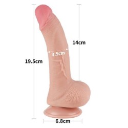 Dildo de pele deslizante 7,5 polegadas (19,5x3,5 centímetros)