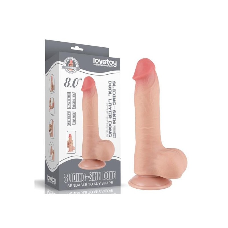 Dildo scorrevole in pelle 8 pollici (20x3,9 cm)