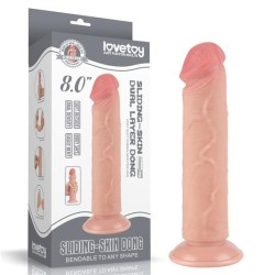 Dildo scorrevole in pelle 8 pollici (20x3,8 cm) senza testicoli