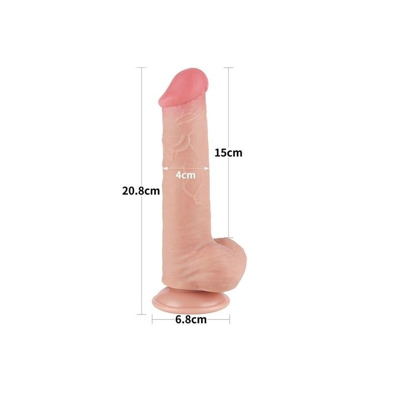 Dildo de pele deslizante de 8 polegadas (20,8x4cm)