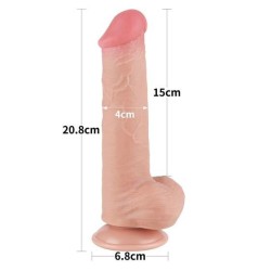 Dildo de pele deslizante de 8 polegadas (20,8x4cm)