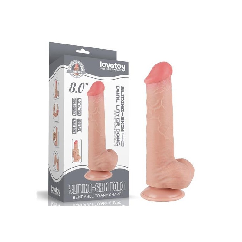 Dildo scorrevole in pelle 8 pollici (20,8x4 cm)
