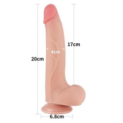 Dildo de pele deslizante 8,5 polegadas (20x4cm)
