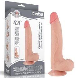 Dildo scorrevole in pelle 8,5 pollici (20x4 cm)
