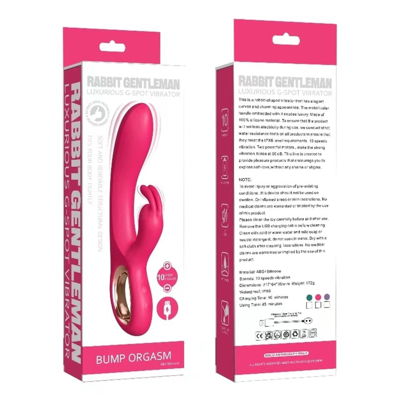 Vibromasseur double Rabbit Gentleman - Rechargeable 10 modes