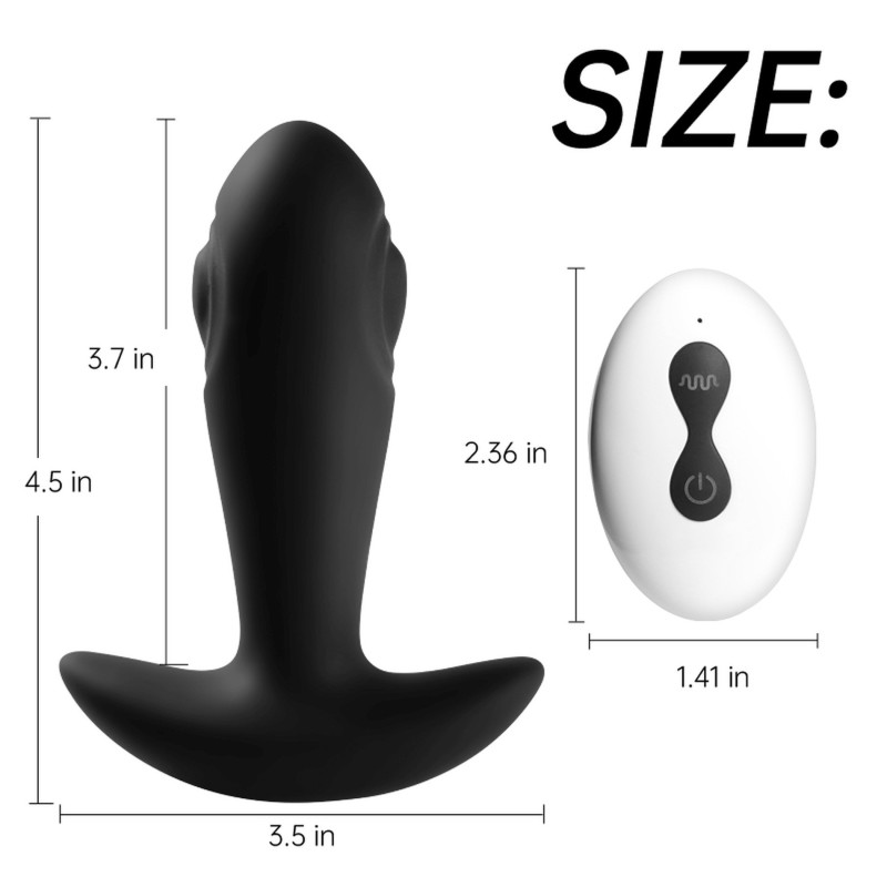 Reggie Plug Doble Tapping y Vibrador Control Remoto Recargable 10+10 modos