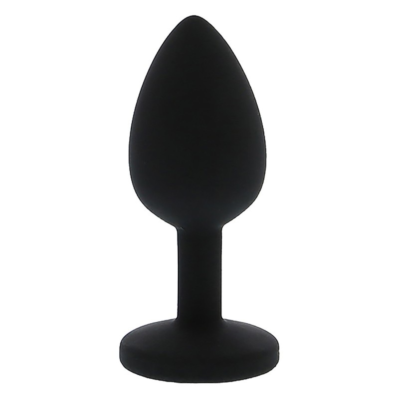 Joia Anal de Silicone Preto - Rosa - S - Favoritos de Todos os Tempos - 7 x 2,7cm