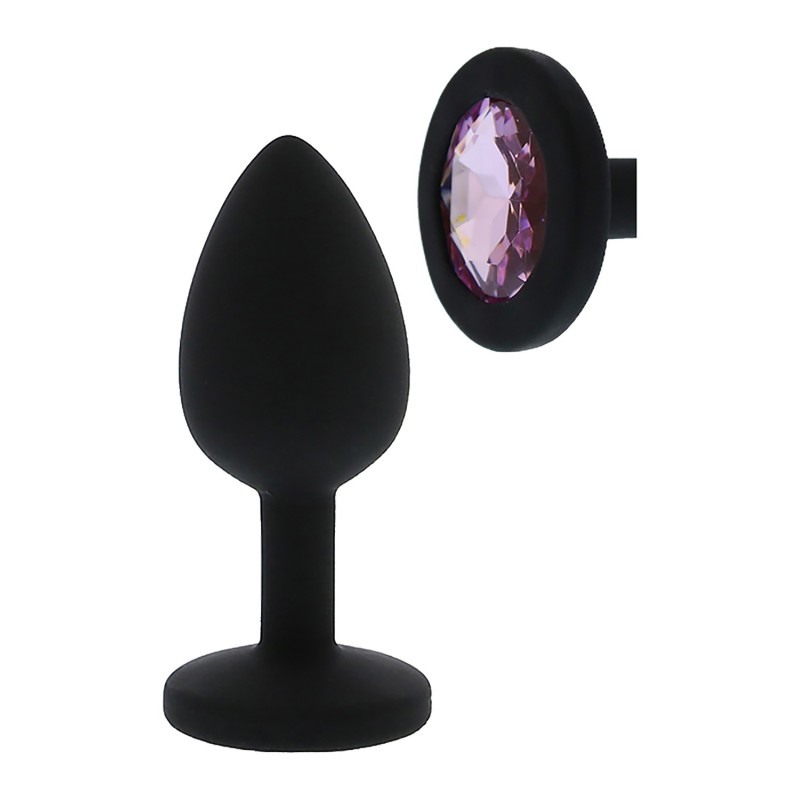 Joia Anal de Silicone Preto - Rosa - S - Favoritos de Todos os Tempos - 7 x 2,7cm