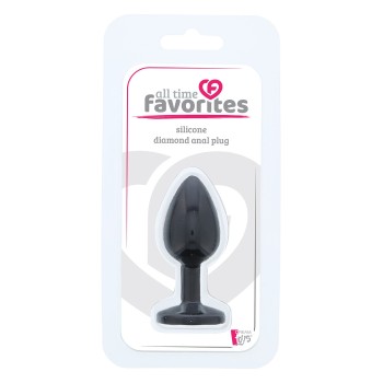 Bijou Anal en Silicone Noir - Rose - S - All Time Favorites - 7 x 2,7cm 2