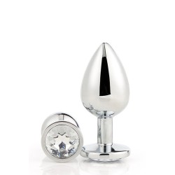 Gioiello anale d'argento S - Amore scintillante - 7,1 x 2,7 cm