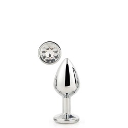 Gioiello anale d'argento S - Amore scintillante - 7,1 x 2,7 cm