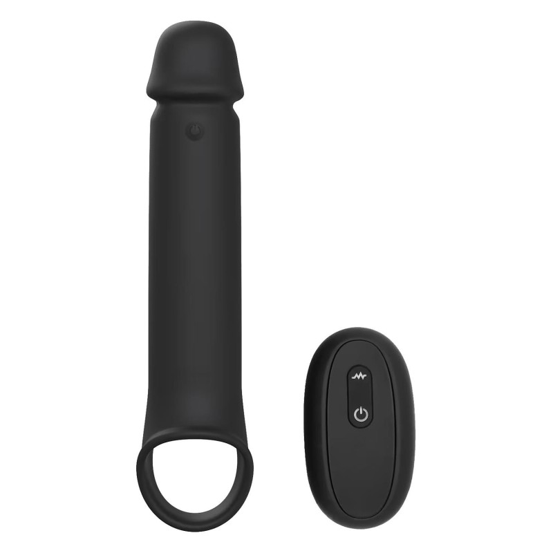 FUNDA VIBRANTE CON EXTENSIÓN 8cm Y CONTROL REMOTO RAMROD